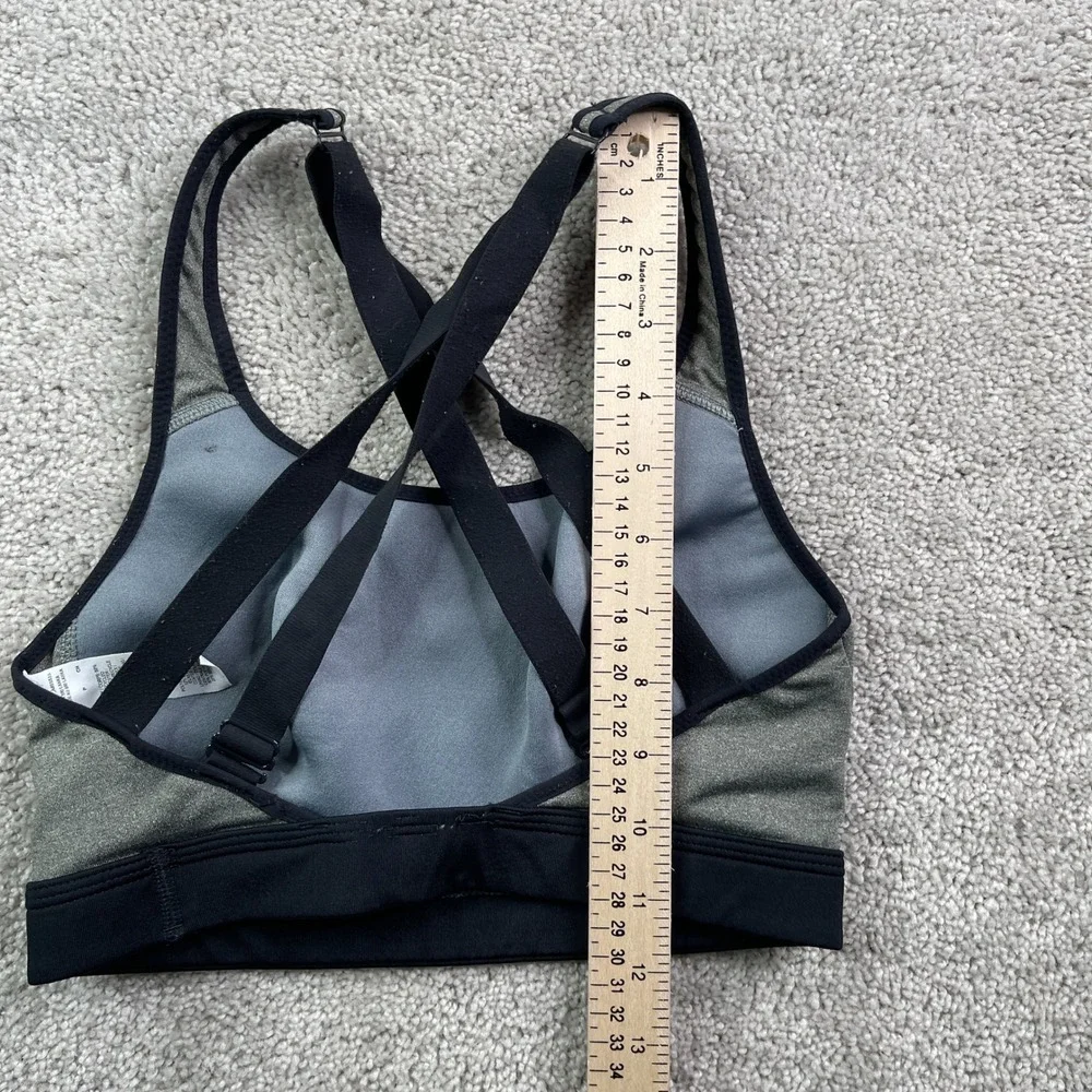 Nike Sports Bra Womens Small Grey Impact High Support Strappy Gym Training
